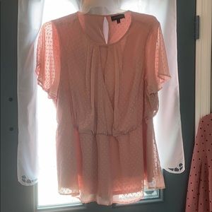 Soft pink faux wrap blouse - lane bryant